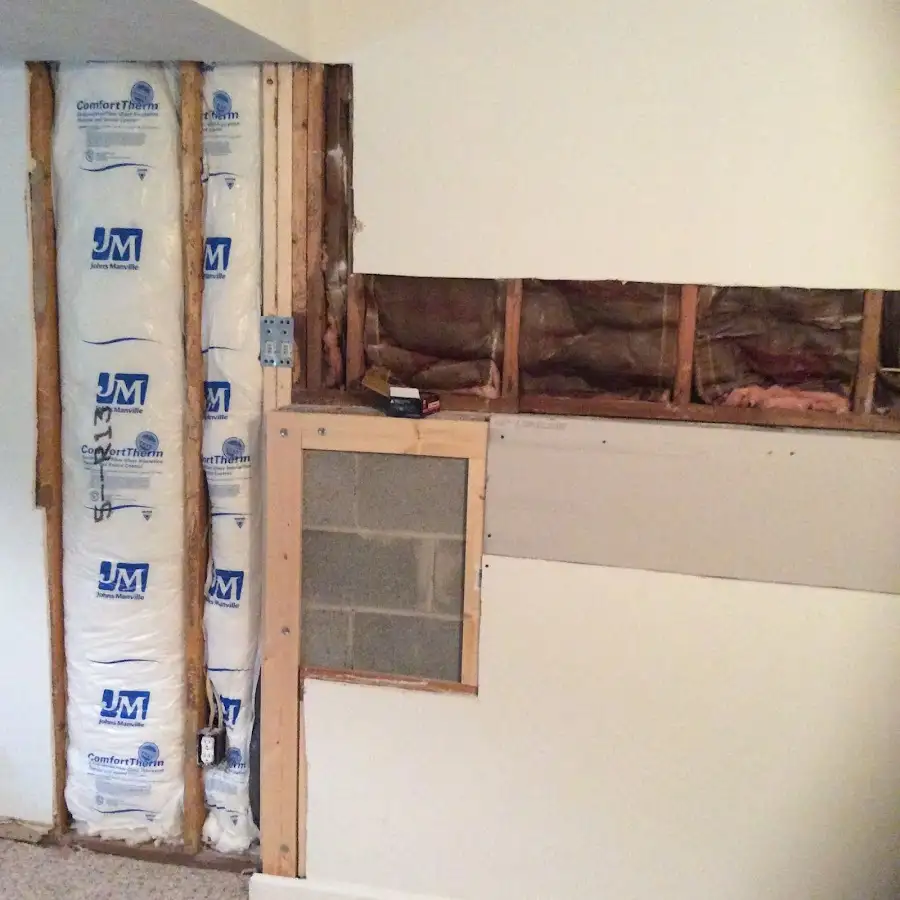 Wall insulation replacement during Basement Flood Cleanup in Maryville